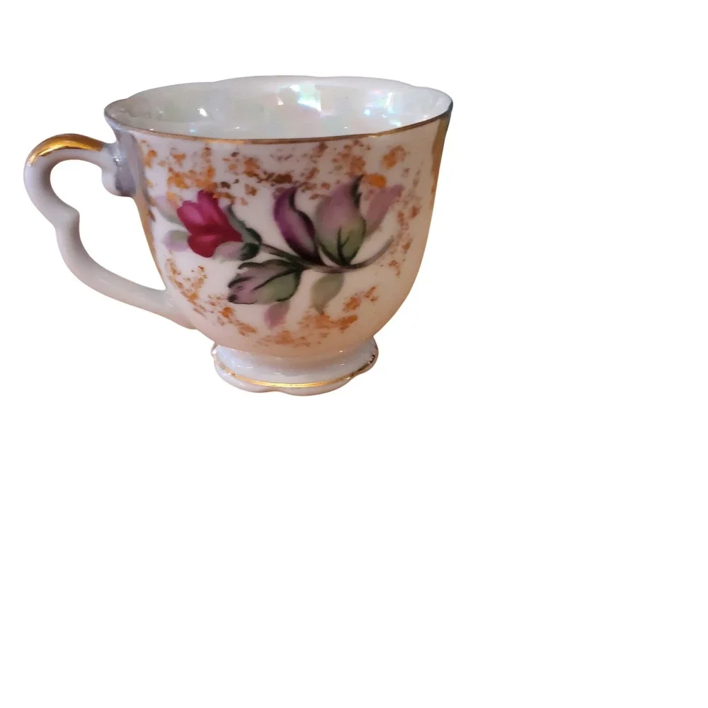 Vintage Pink Rose Teacup Gold Trim Made in Japan Delicate Floral‎ Porcelain Cup